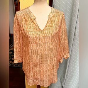 EUC Ellie Kai 3/4 Sleeve Blouse V-neck #YC14